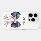 Chic Blue Pink Girly Bow Case-Mate iPhone Hülle (Rückseite (Horizontal))