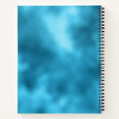 Chic Blue Pink Iridescent Glitzer Monogramm Notizblock (Rückseite)