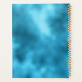 Chic Blue Pink Iridescent Glitzer Monogramm Planer (Rückseite)