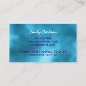 Chic Blue Pink Iridescent Glitzer Visitenkarte (Rückseite)