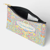 Chic Blue Pink Lila Orange Paisley Pattern Zubehörtasche (Offen)