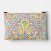 Chic Blue Pink Lila Orange Paisley Pattern Zubehörtasche (Rückseite)