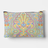 Chic Blue Pink Lila Orange Paisley Pattern Zubehörtasche (Rückseite)