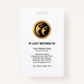 Chic Blue Pink Rectangle Medical Foto Template Ausweis (Rückseite)