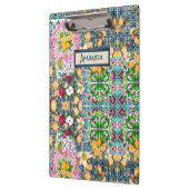Chic blue pink sicilian citrus floral tiles dopp klemmbrett (Links)