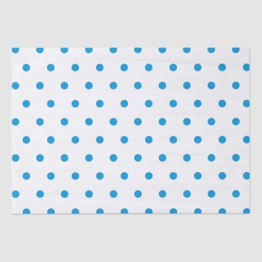 Chic Blue Polka dots Tissue Paper Seidenpapier (Vorderseite)