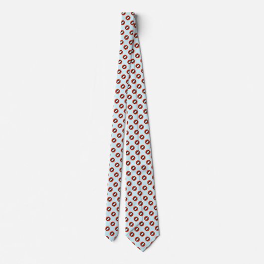 Chic Blue Red Black Pattern Krawatte (Rückseite)