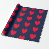 Chic blue &red hearts valentine geschenkpapier (Ungerollt)
