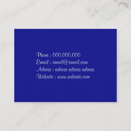 Chic Blue Rose Blume Visitenkarte (Rückseite)