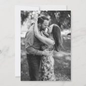 Chic Blue & Rose Gold Foliage 1 Foto Hochzeit Einladung (Rückseite)