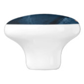 Chic Blue Rose Gold Glitzer Agate Custom Monogram Keramikknauf (Seitenansicht)