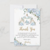 Chic Blue Rose Princess Carriage Brautparty Dankeskarte (Vorderseite)