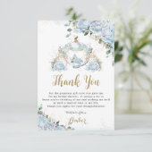 Chic Blue Rose Princess Carriage Brautparty Dankeskarte (Stehend Vorderseite)