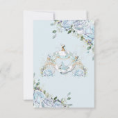 Chic Blue Rose Princess Carriage Brautparty Dankeskarte (Rückseite)