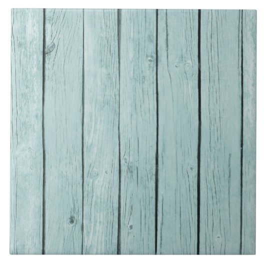 Chic Blue Rustic Wood Fliese (Vorderseite)