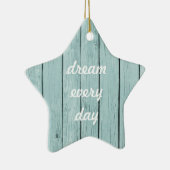 Chic Blue Rustic Wood Keramikornament (Rechts)