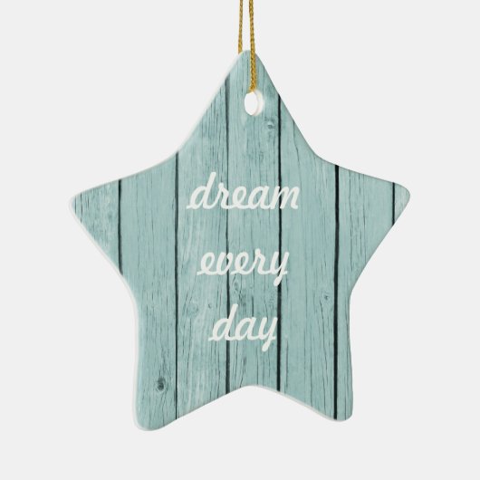 Chic Blue Rustic Wood Keramikornament (Rechts)