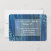 Chic Blue Satin Wedding Response Card RSVP Karte (Vorderseite)