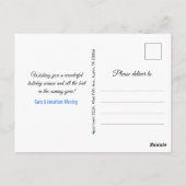 Chic Blue Silber Glitzer Weihnachtsbeleuchtung neu Postkarte (Rückseite)