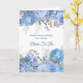 Chic Blue Silver Floral Brautparty Karte (Gelbe Blume)