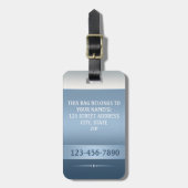Chic Blue Silver Metallic Strip Gepäckmarke Gepäckanhänger (Vorderseite vertikal)