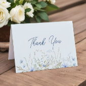 Chic Blue Sky Wildblumen Boy Baby Dusche Dankeskarte