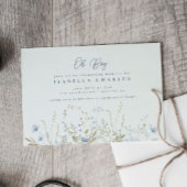 Chic Blue Sky Wildblumen Boy Baby Dusche Einladung