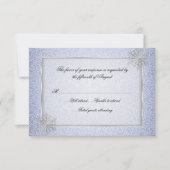 Chic Blue Snowflake Hochzeitkarte RSVP Karte (Vorderseite)
