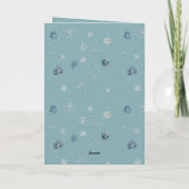 Chic Blue Snowflakes White Kitten Karte (Rückseite)