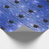 Chic Blue Sparkle Abschluss Chic Custom Graduate Geschenkpapier (Ecke)