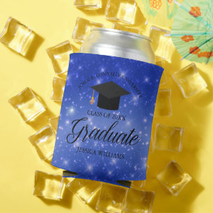 Chic Blue Sparkle Graduate Custom Graduate Party Dosenkühler