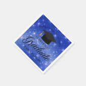 Chic Blue Sparkle Graduate Custom Graduate Party Serviette (Ecke)