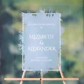 Chic Blue Splash Wedding Willkommen Acrylschild (Neutral)