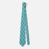 Chic Blue Sports Lady Golfer Silhouette Neck Tie Krawatte (Vorderseite)