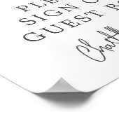 Chic Blue Spring Floral Bitte unterschreiben Sie u Poster (Ecke)