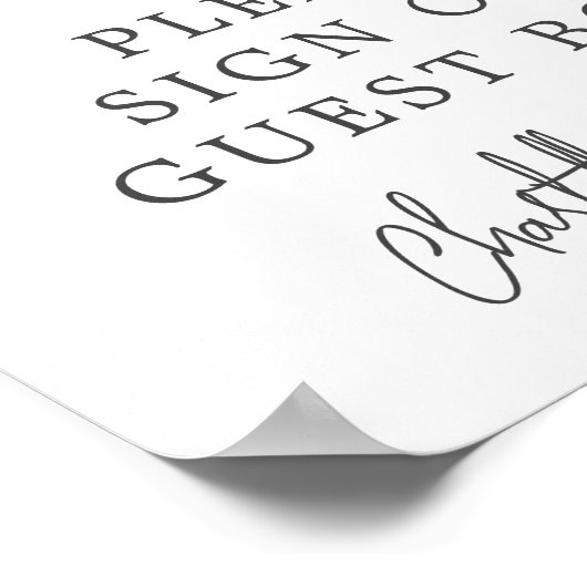 Chic Blue Spring Floral Bitte unterschreiben Sie u Poster (Ecke)