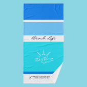 Chic Blue Stripes Ocean Beach House Badhandtuch Set