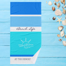 Chic Blue Stripes Ocean Beach House