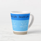 Chic Blue Stripes Tan Beach House Milchtasse (Rechte Ecke)
