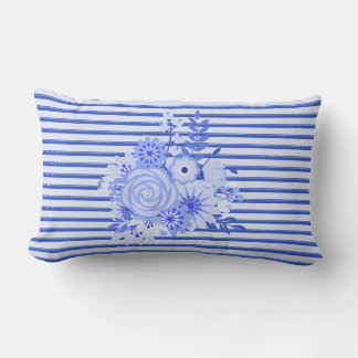 Chic Blue Stripes Throw Kissen