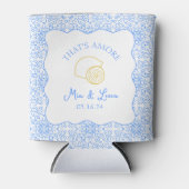 Chic Blue That's Amore Lemon Gastgeschenk Hochzeit Dosenkühler (Vorderseite)