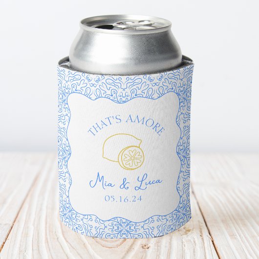 Chic Blue That's Amore Lemon Gastgeschenk Hochzeit Dosenkühler
