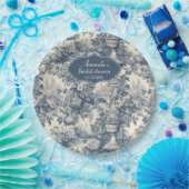 Chic Blue Toile de jouy Brautparty Pappteller (Party)