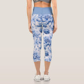 Chic Blue Toile de Jouy Capri Leggings (Rückseite)