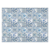 Chic Blue Toile de jouy Dolls and Blume Tischdecke (Vorderseite (Horizontal))