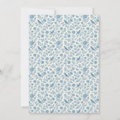 Chic Blue Toile de Jouy Floral Border Wedding Einladung (Rückseite)