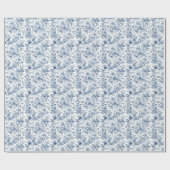 Chic Blue Toile Garden Geschenkpapier (Flach)