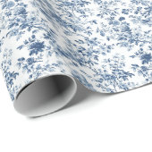 Chic Blue Toile Garden Geschenkpapier (Rolleneckpunkt)