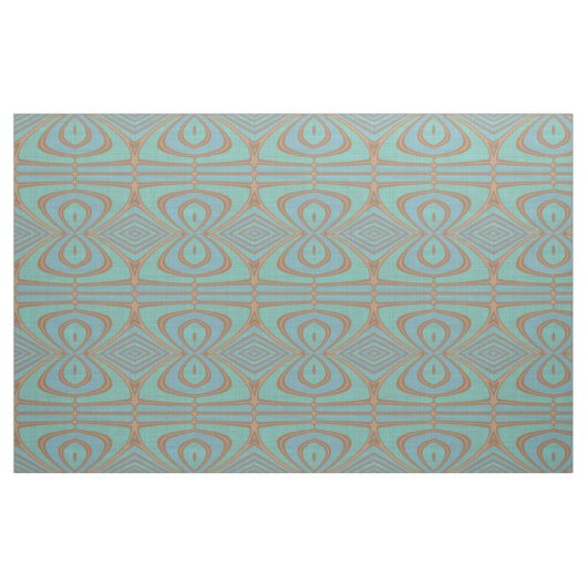 Chic Blue Turquoise Vintage Nouveau Deko Muster Stoff (Fat Quarter (45,7 x 55,9 cm))