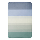 Chic Blue und Aquamarin Green Stripes Designer Badematte (Vorderseite Vertikal)